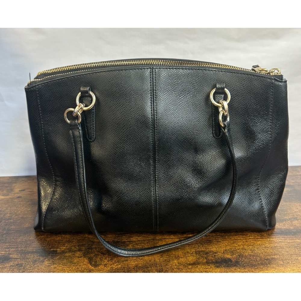Coach Christie Carryall Blk Crossgrain Leather Satchel Bag F36606 *No Strap - Picture 11 of 16
